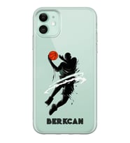 Apple Basketbolcu Tasarımlı Şeffaf Telefon Kılıfı