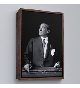 Çerçeveli Atatürk Portre Tablosu Mustafa Kemal Atatürk Dikdörtgen Dekoratif Kanvas Tablo (Beyaz)