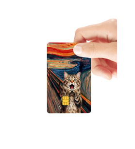 Çığlık Kedi Yüksek Çözünürlük Parlak Kredi/Banka Kart Kaplama Sticker