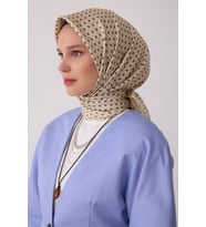 Monogram Desen %100 Twill İpek Eşarp BE18