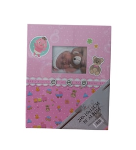 HİDZ 10 x 15 200'LÜK Bebek Albümü Desenli (Penceresiz) (Açık Pembe)