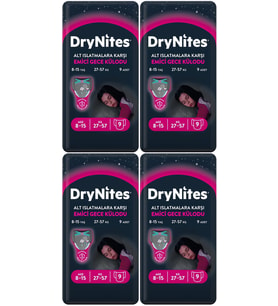 Drynites Emici Gece Külodu/Külot Bez Kız 8-13 Yaş 30-48KG Large 36 Adet 4PK*9 Alt Islatmalara Karşı