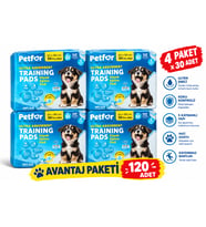 Petfor Ultra Emici Köpek Eğitim Pedi 60x90 cm 4'lü Süper Avantaj Paketi (Toplam 120 Adet)