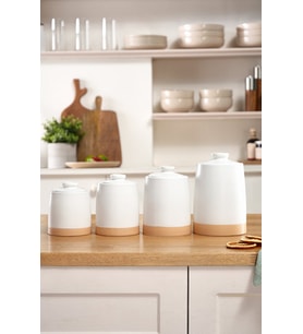White Stone Vakumlu Kapaklı 4'lü Baharat Takımı (Beyaz)