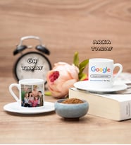 Kocaya Hediye Google Tasarım Fotoğraflı Türk Kahvesi Fincanı