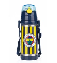 Fenerbahçe Efsane Çubuklu 425 ml Pipetli Çelik Matara/Termos