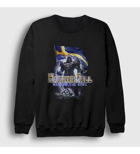 Presmono Unisex Siyah Sweeden Hail To The King Hammerfall Sweatshirt 467331tt