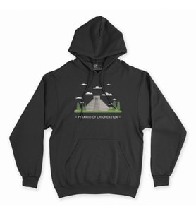 Çiçen İtza Piramit Siyah Kapşonlu Sweatshirt Hoddie