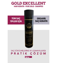 GOLD EXCELLENT Saç Dökülmesine Canlılığa Karşı Bakım Şampuanı Hızlı Uzamaya Yardımcı Keratin Şampuan