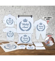 Minito Baby İsme Özel 13'lü Pamuklu Erkek Bebek Hastane Çıkışı Seti_MT_246