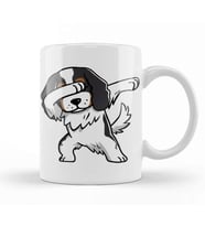 Dabbing Tricolor Cavalier King Charles Spaniel Kupa Bardak Porselen
