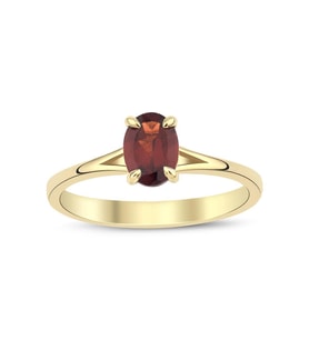 Garnet Oval Tektaş Yüzük