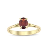 Garnet Oval Tektaş Yüzük
