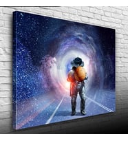 Gezegen Taşıyan Astronot Kanvas Tablo 50 x 70