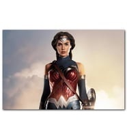 Cakatablo Wonder Woman Portre Bulutlar Arkaplan