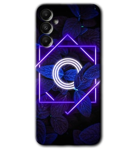 Galaxy A05s Kılıf HD Desen Baskılı Kılıf - Dark Neon Yaprak O Harfi