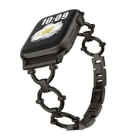 Apple Watch Ultra 49mm Kordon KRD-56 Halka Tasarım Metal Kordon (Siyah)