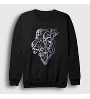 Presmono Unisex Siyah Smoke Skulls Duman Kurukafalar Sweatshirt 424861tt