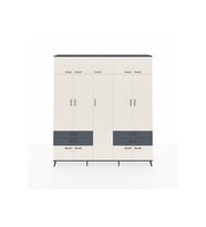 Arges Dolap 12 Raflı 4 Çekmeceli 2 Askılı 220x30x243 Antrasit-Aytaşı/Antrasit