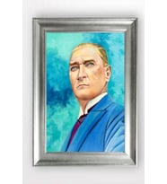 Gümüş Çerçeveli Atatürk Tablo cv878