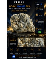 Sertifikalı Doğal Kyanit Taşı Ham Kristal Kütle Dekoratif Koleksiyonluk Taş No13