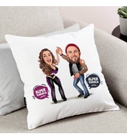 Kişiye Özel Aykırı Çiftler Karikatürlü Yastık