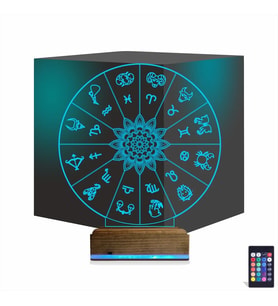 Luvivia Astroloji Burç Lotus 3D Lamba - Masa Gece Lambası