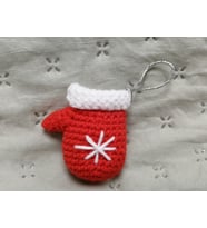 Amigurumi El Örgüsü Yıl Başı Çam Ağacı Süsü Eldiven (Kırmızı)