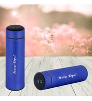 KİŞİYE ÖZEL İSİM BASKILI DERECELİ VE FİLTRELİ AKILLI TERMOS 500 ML (Lacivert)