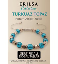 Sertifikalı Turkuaz Topaz Doğal Taş Bileklik - 8x8 mm Huzur Denge Netlik Enerji Taşı (Çok Renkli)