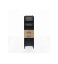 Kronos Dolap 2 Raflı 2 Çekmeceli 44x59x134 Antrasit-Çam