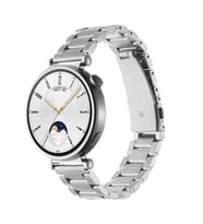 Huawei Watch GT 4 41mm Uyumlu 18mm Kordon Paslanmaz Metal Baklalı Tasarım KRD-04 Kayış