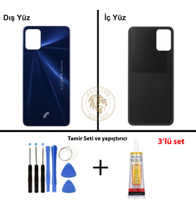 Reeder Vida Seti + Yapıştırıcı S19 Max Mavi Yapıştırıcı B-7000 Yapıştırıcı Vida Seti Arka Kapak Arka Cam Batarya Kapağı Lazer Kesim Kapak Pil Kapağı Back Cover
