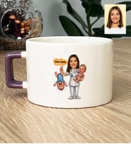 Kişiye Özel Karikatürlü Ebe Lüks Fincan Tıp Bayramı Hediyesi