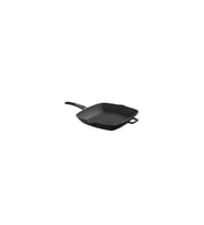 Lava Döküm Kare Izgara Tava Döküm Demir Metal Saplı 26x26 Siyah