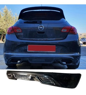 Opel Astra J Makyajlı HB Arka Ek Egzoz Görünüm Mat Siyah 2012-2015 Arka-difizör-bodykit-ek-karlık