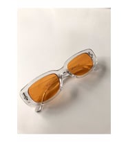 Chunky Frame Vintage Şeffaf Pembe Güneş Gözlüğü Şeffaf Turuncu-Tek Ebat (Siyah)