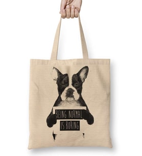Protest Dog Pug Köpek Bez Çanta Uzun Saplı