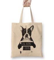 Protest Dog Pug Köpek Bez Çanta Uzun Saplı