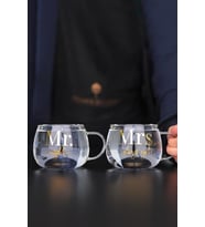 Perotti 2 Adet Mr.& Mrs. Cam Kupa Magnolya Bardağı 400ML 13771
