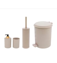 Omnipazar ELF-N522 Nostalji 4'lü Çöp Kovalı Wc Fırçalı Banyo Seti