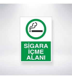 Sigara İçme Alanı 21x28 Arkası Yapışkanlı Levha