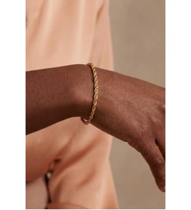 Halat Örgü Zincir Model Gold Çelik Bileklik Sarmal Unisex Bileklik Kuzey Serisi