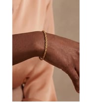 Halat Örgü Zincir Model Gold Çelik Bileklik Sarmal Unisex Bileklik Kuzey Serisi