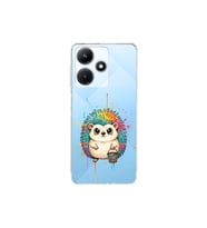 Infinix Hot 30i ile Uyumlu Splash Kirpi Tasarımlı Şeffaf Silikon Kılıf