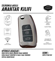 Ford Focus Fiesta Courier Mondeo Kuga Tourneo Silikon Oto Anahtar Kılıfı Kabı Darbe Emici Anahtarlık