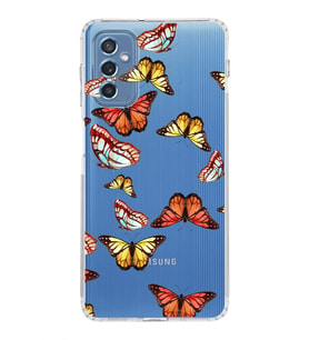 PrintiFy Samsung Galaxy M52 ile Uyumlu 1mm Slim Fit Water Color 2 Baskılı Şeffaf  Kılıf