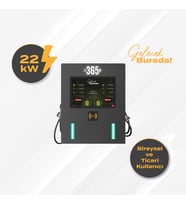 E 365 AC Duvar Tip 10 İnç Ekranlı MID Sayaçlı Çift Kablolu RFID 22kW Şarj İstasyonu