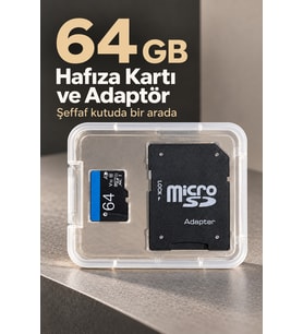 64 GB Micro SD Hafıza Kartı ve Adaptör