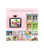 Kız Çocuk Pembe Cmr9 Mini Hd 1080p Dijital Fotoğraf Makinesi Sevimli Taşıma Askılık (Pembe)